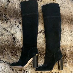 MK by Michael Kors Over-the-Knee Black Suede Boots